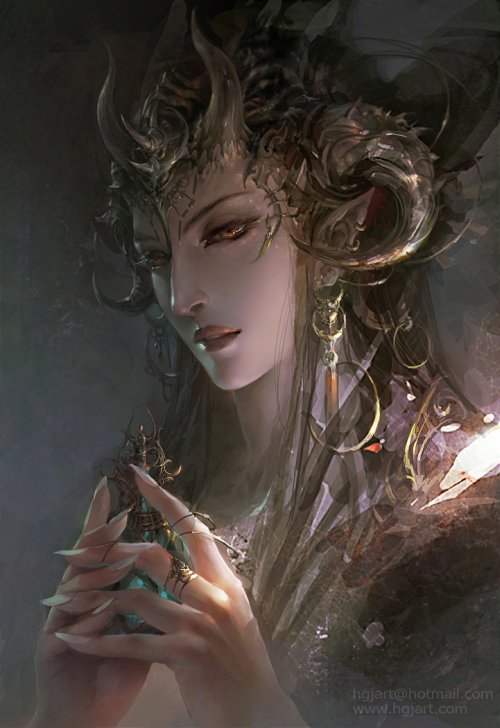 As belas mulheres nas ilustrações de fantasia com um toque oriental de Guangjian Huang Guangjian Huang hgjart deviantart ilustrações fantasia chinesa mulheres
