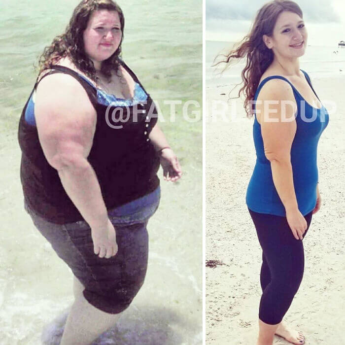 Esta mujer pesaba 250 kilos y ahora compara sus fotos después de perder