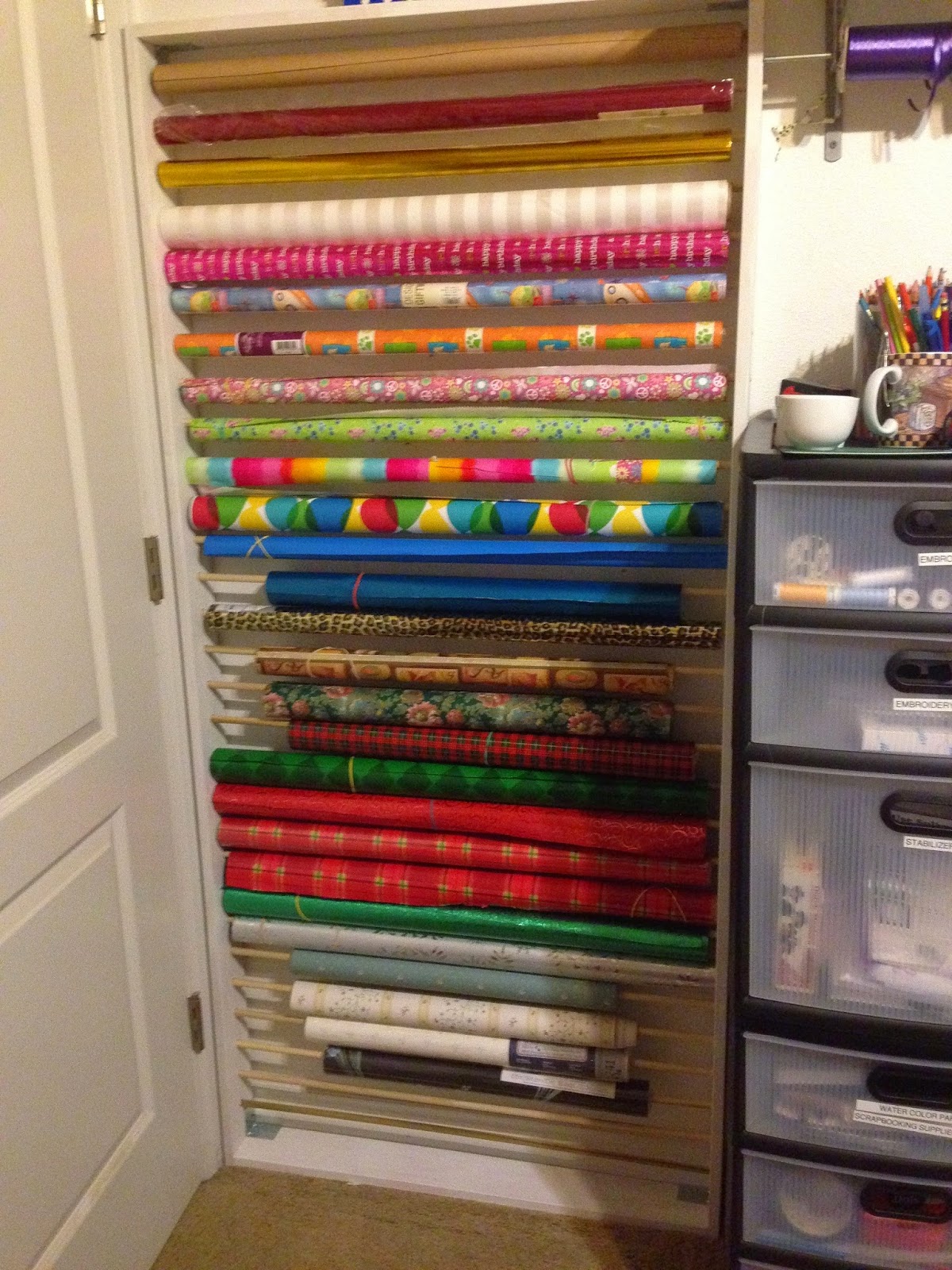 Projects Around the House Wrapping Paper Rack