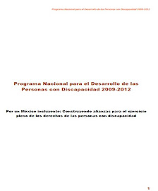 PROGRAMA NACIONAL PARA EL DESARROLLO DE LAS PERSONAS CON DISCAPACIDAD 2009-2012