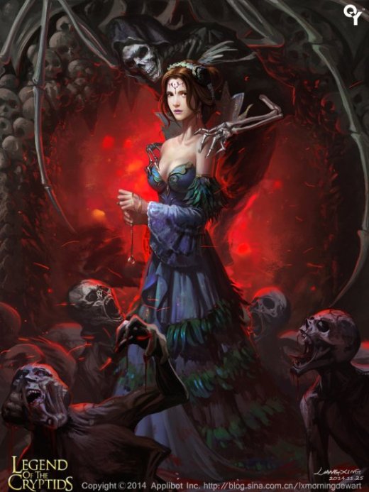 As belas ilustrações de mulheres com temas de fantasia para games de Liang Xing Liang Xing deviantart ilustrações fantasia mulheres sensuais card games legend cryptids