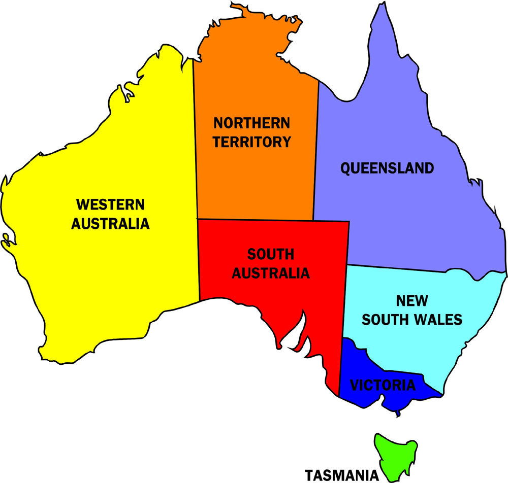 Australia Political Map 