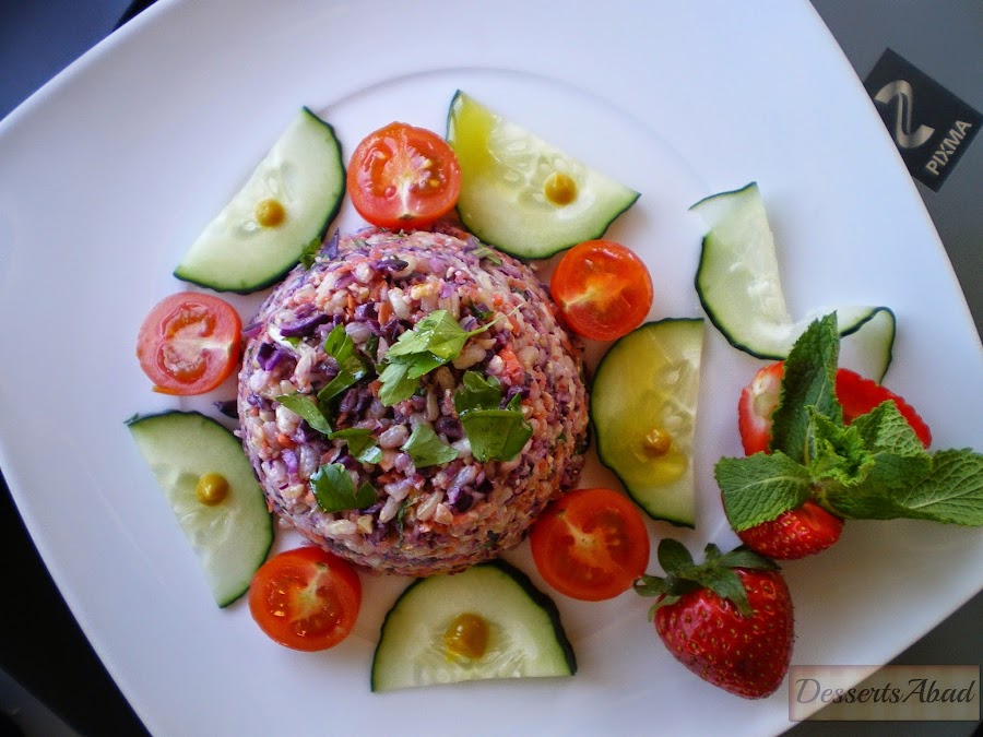 Ensalada de arroz y crudités