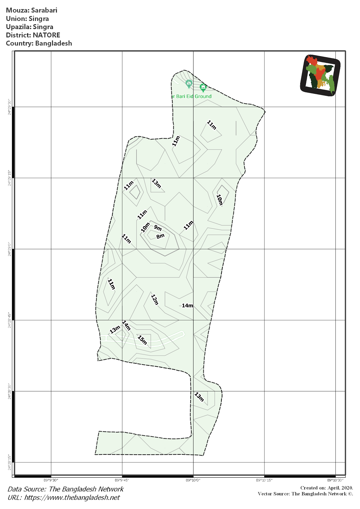 Map of Sarabari Mouza of Singra Upazila, NATORE Map of Sarabari Mouza of Singra Upazila, NATORE, Bangladesh.