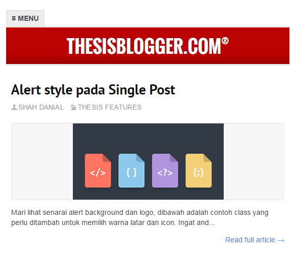 Thesis custom navigation menu