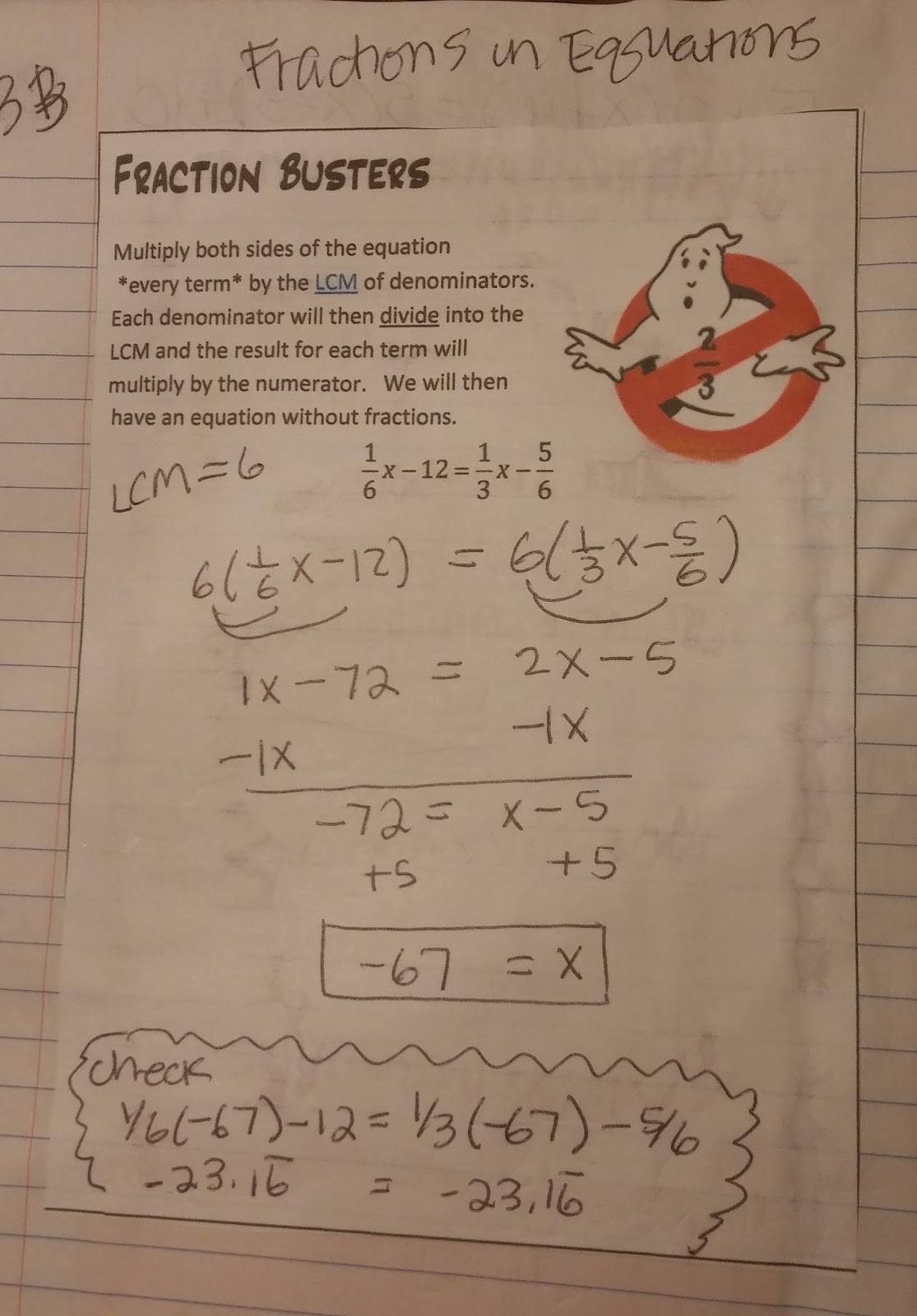 Beautiful Math: Fraction Busters in Equation Solving