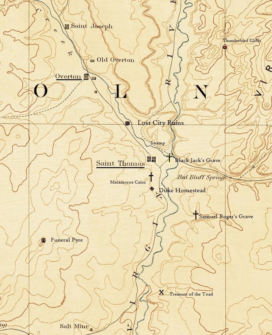 1886 Topo Map of Saint Thomas Nevada Moapa Valley