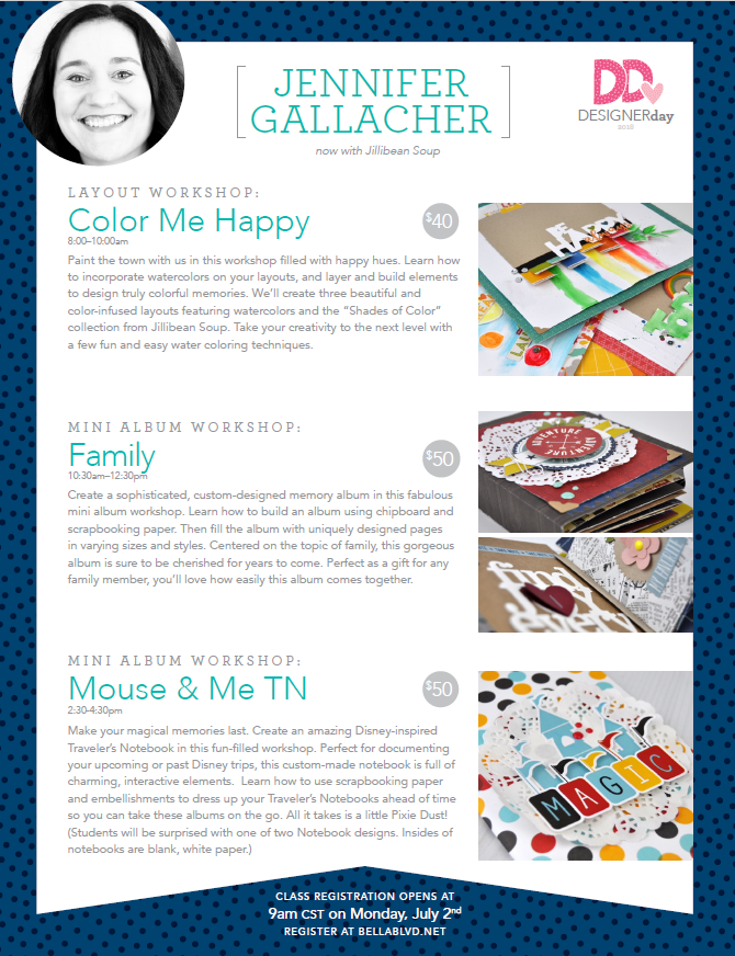 She Loves Color Designer Day Event with Jen Gallacher hosted by Bella Blvd. #scrapbooker #cardmaker #papercrafter
