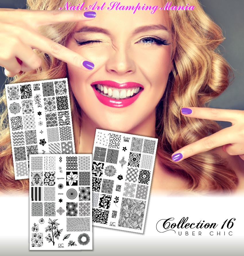 Nail Art Stamping Mania UberChic Beauty Collection 16 Swatches And