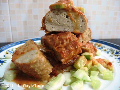 Resep Otak-Otak Tahu & Ikan Bandeng dengan Saus Kacang JTT