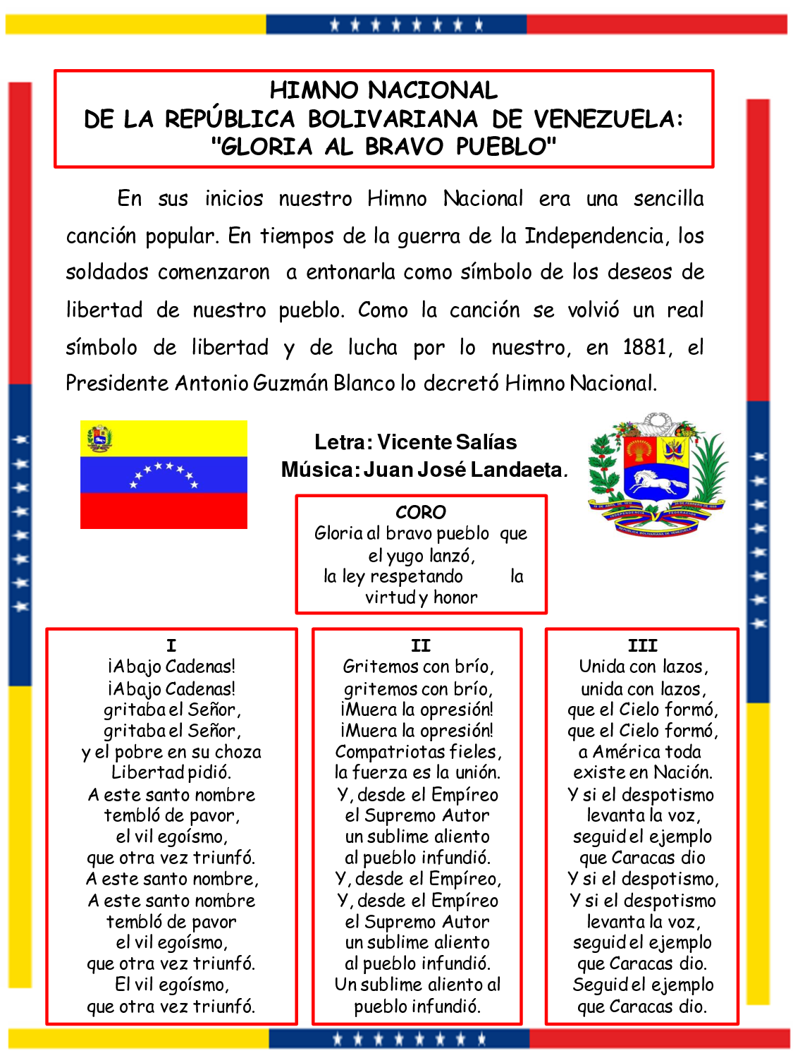 Museo Digital De Chichiriviche Falcón Los Simbolos Patrios De Venezuela