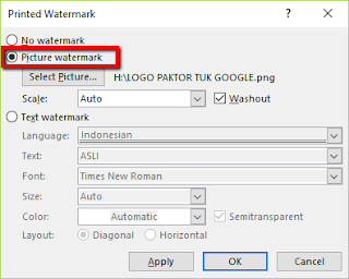  Watermark atau dalam Bahasa Indonesia disebut  Cara Menciptakan Watermark Pada Microsoft Word