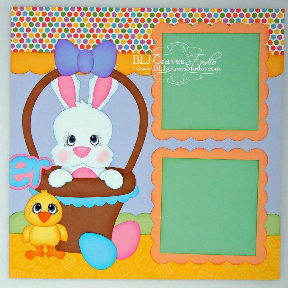 BLJ Graves Studio Easter Bunny Scrapbook Pages