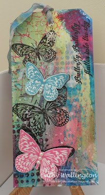 Visible Image spring challenge Butterfly sentiment retro dots crackle stamp