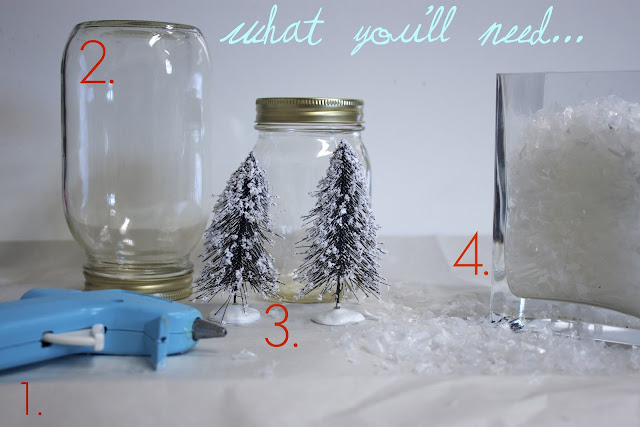 DIY Snowy Mason Jars - One Little Project