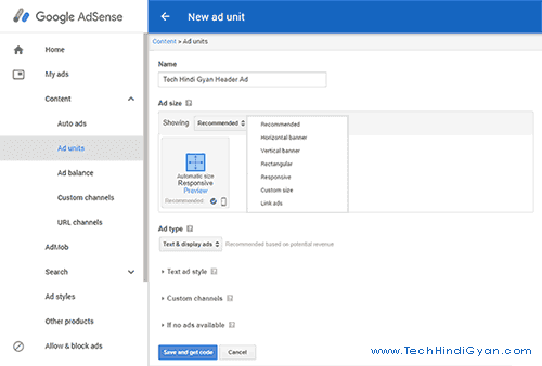 AdSense Ad Unit कैसे बनाये ? अपने Website / Blog पर कैसे लगाये