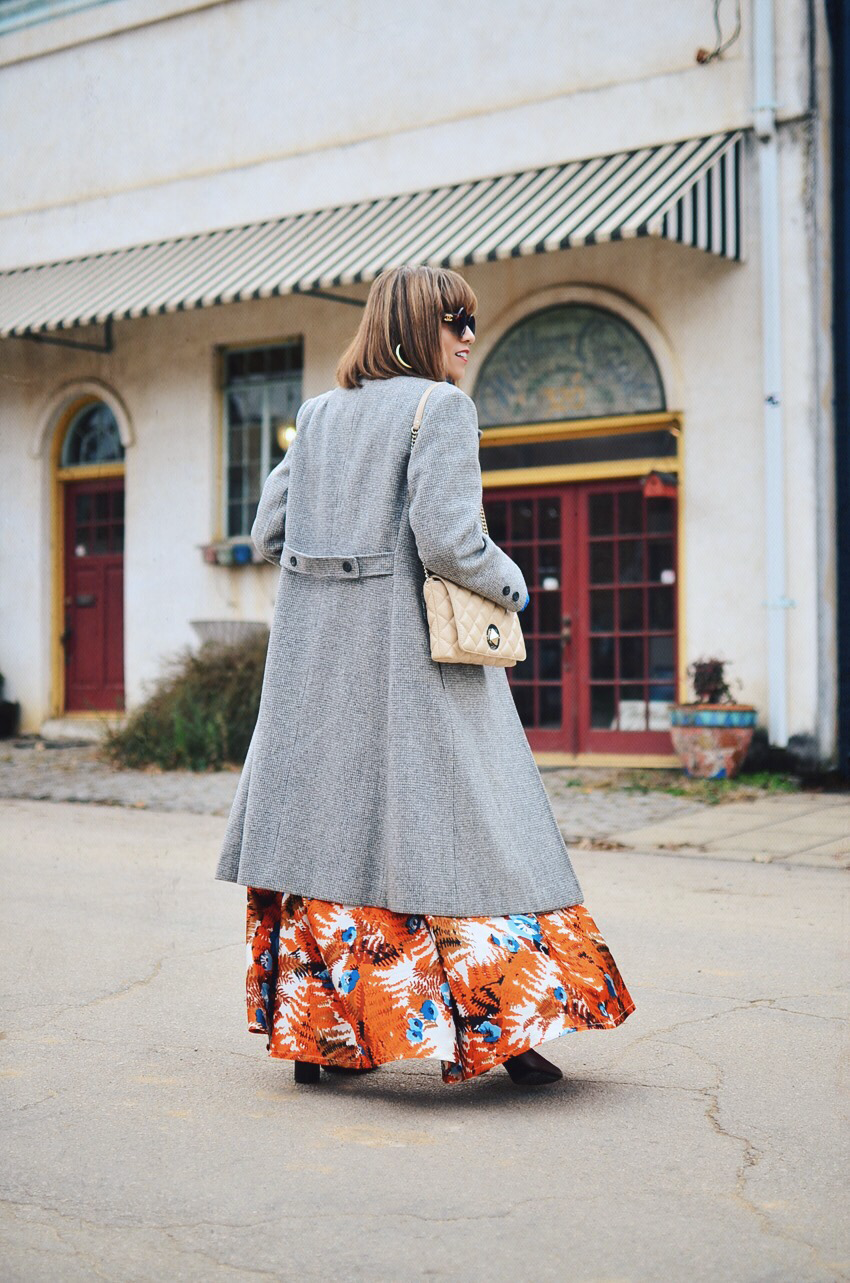 Floral Maxi Skirt Street Style