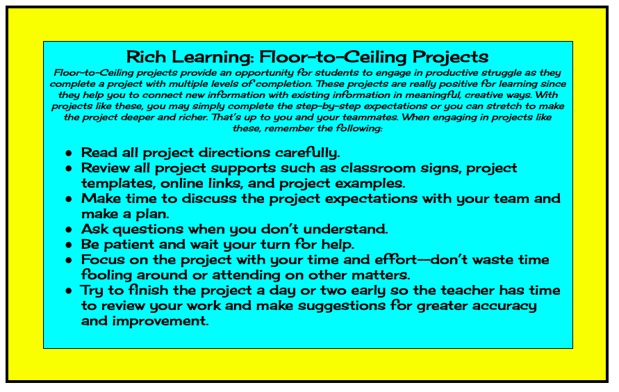 Teach Children Well Challenges With Floor To Ceiling Math Projects
