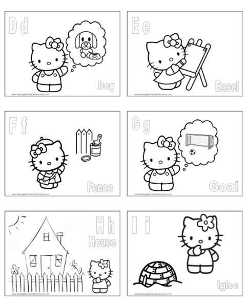 Hello Kitty Alphabet Letters Coloring Pages Hello Kitty Alphabet Letters Coloring Pages