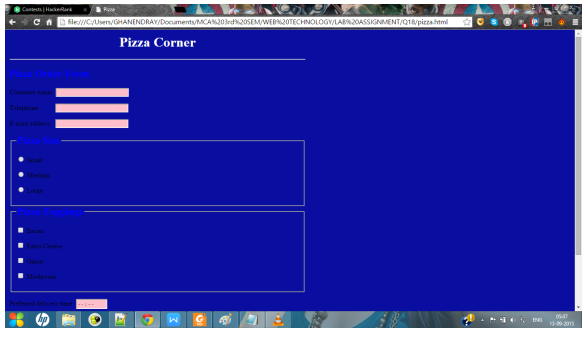 Pizza Order Form HTML Code | Download Free