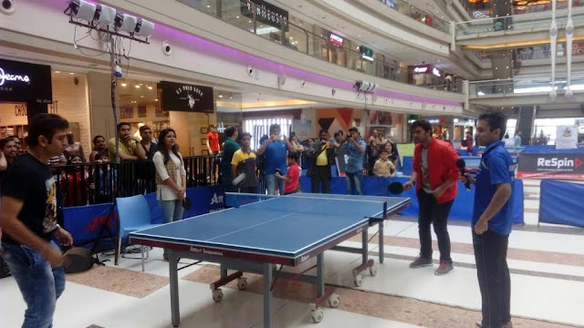 The lead actors of well-known Marathi play Strawberry, Suyash Tilak and Suruchi Adarkar also known as Jai and Aditi, the famous jodhi of KA RE Durawa, Marathi TV serial visited KORUM Mall on Sunday to encourage the participants of the Table Tennis tournament. At the event the lead actors played few exhibition matches with the top professional Table Tennis players and were seen interacting with the patrons and Table Tennis enthusiasts The lead actors of well-known Marathi play Strawberry, Suyash Tilak and Suruchi Adarkar also known as Jai and Aditi, the famous jodhi of KA RE Durawa, Marathi TV serial visited KORUM Mall on Sunday to encourage the participants of the Table Tennis tournament. At the event the lead actors played few exhibition matches with the top professional Table Tennis players and were seen interacting with the patrons and Table Tennis enthusiasts