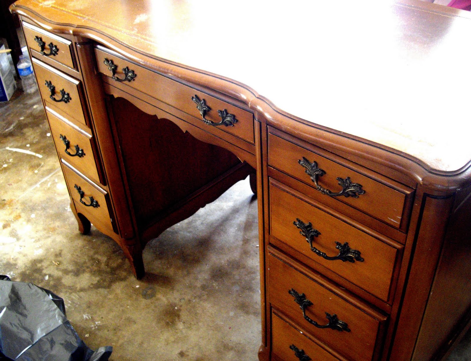 Lulu's Designs Before & After 2 French Desk painted with Chalk Paint