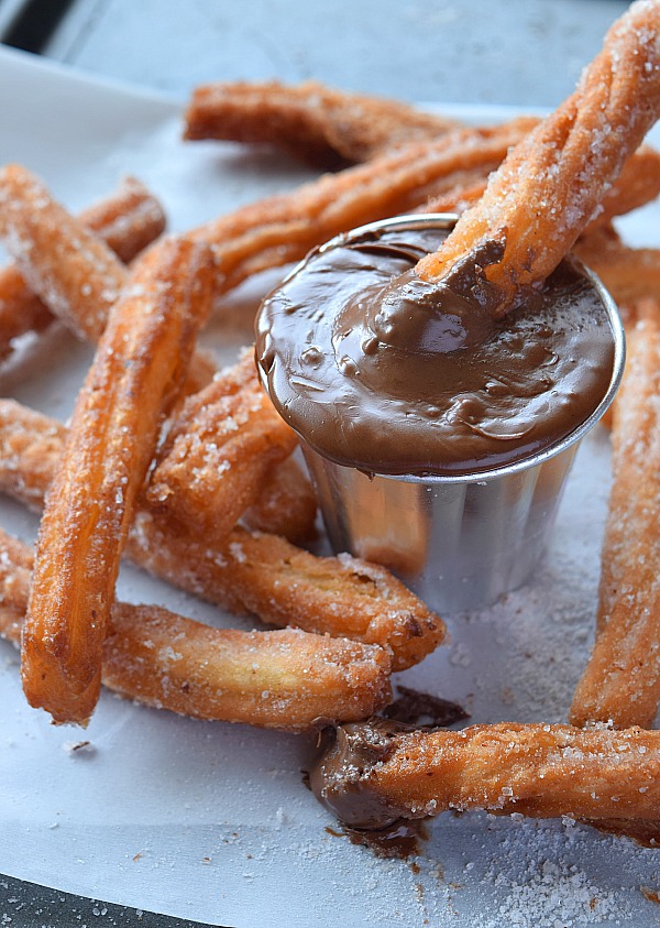 Crispy churros with warm cinnamon-sugar coating