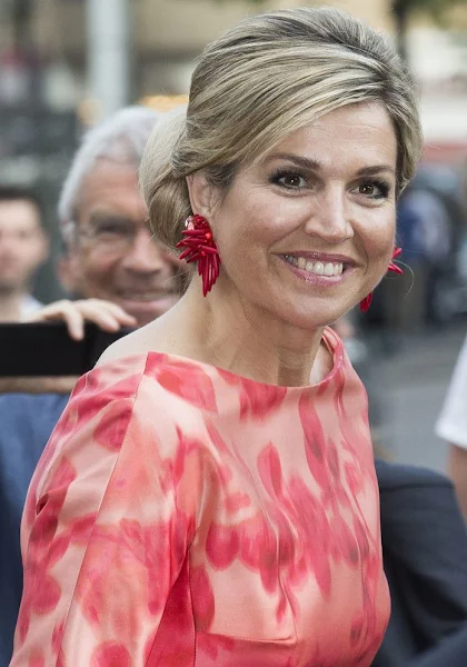 King Willem-Alexander and Queen Maxima attend opening Holland Festivalç Queen Maxima wore Natan Dress, Natan shoes, Valentino clutch bag