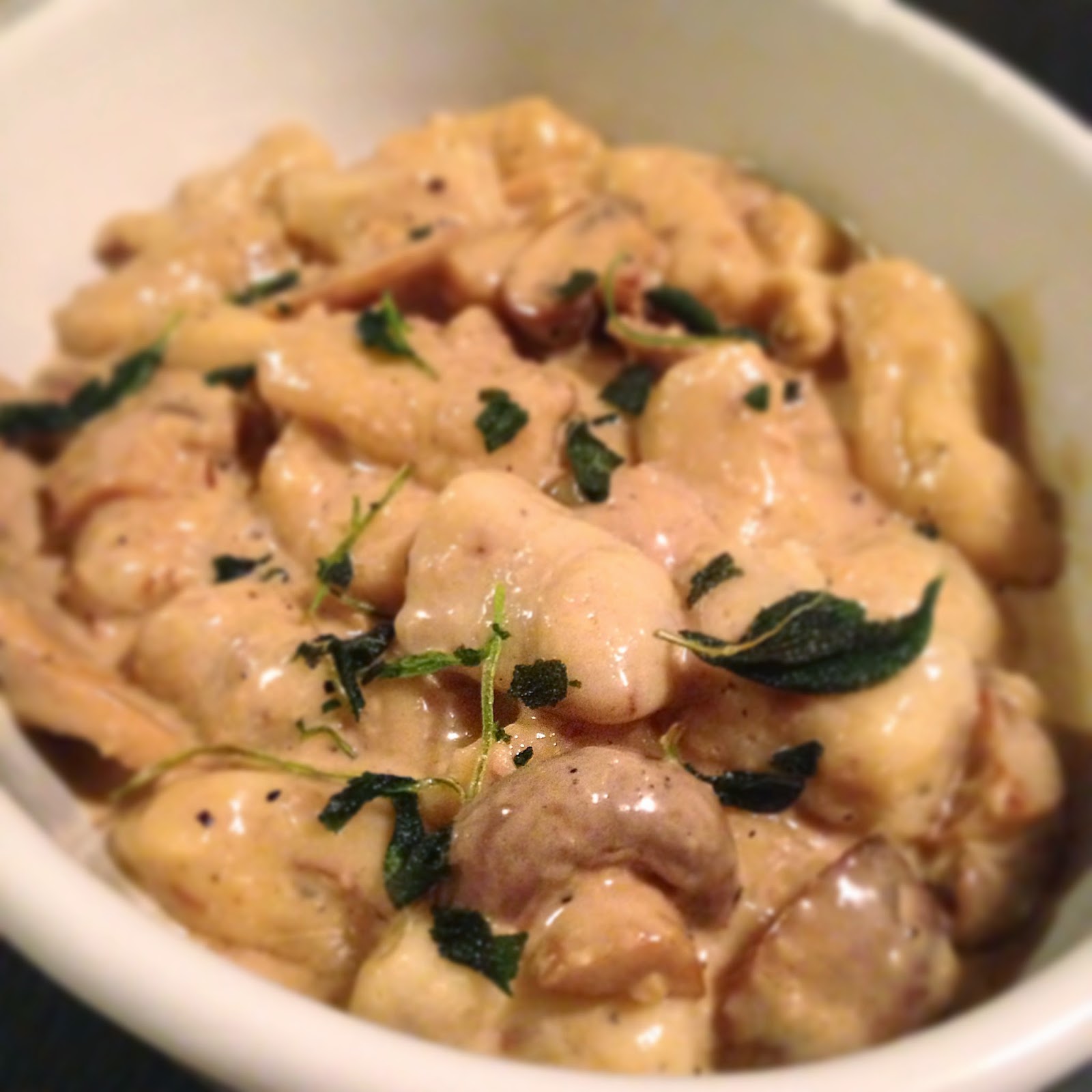 cuisine on cloud nine Porcini gnocchi with creamy mushroom sauce