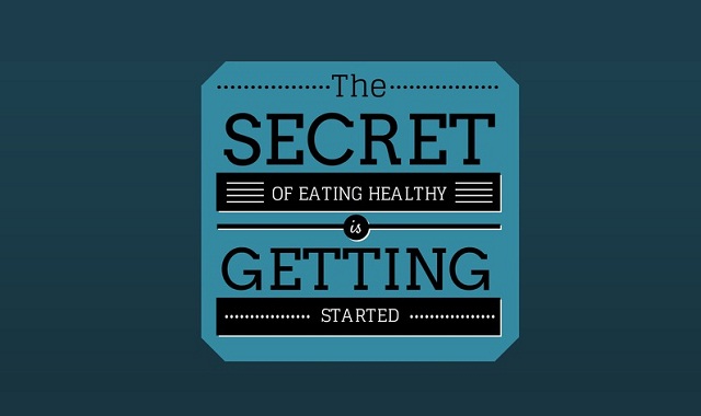 Image: The Secret of Eating Healthy is Getting Started #infographic