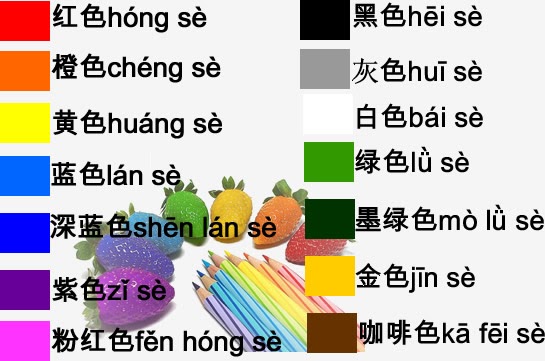 Learn Chinese Online Learn Chinese words颜色(yán sè) colors