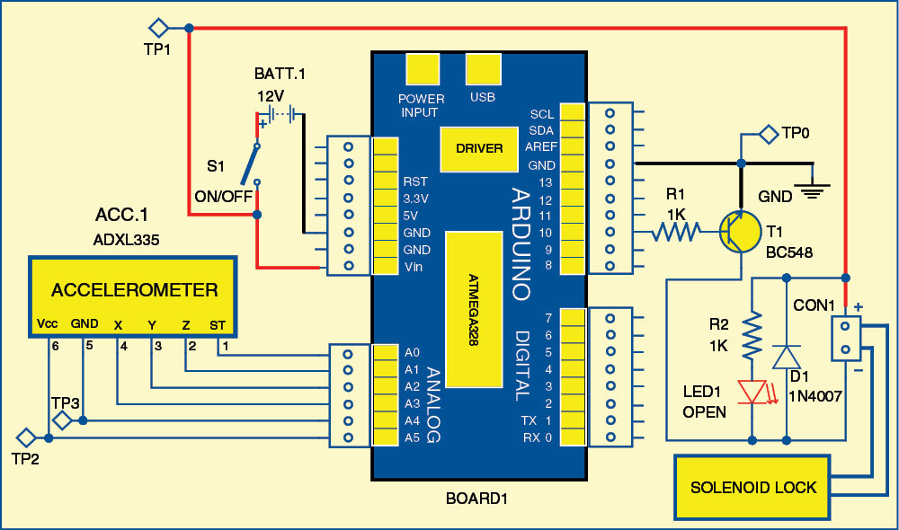 Sequential Tilt-Motion Lock | Electronic Circuits Diagram