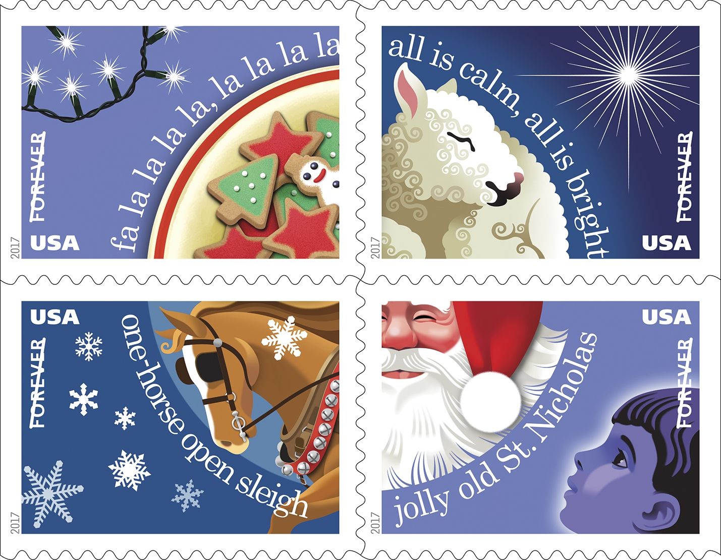 stamps from the usa januari 2017 the birds christmas carol