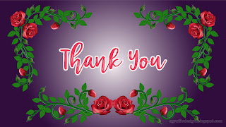 Thank You Card Design With Handwriting Text And Rose Vines Flourishes
