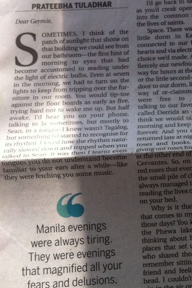 Davao Diaries Letter from Kathmandu