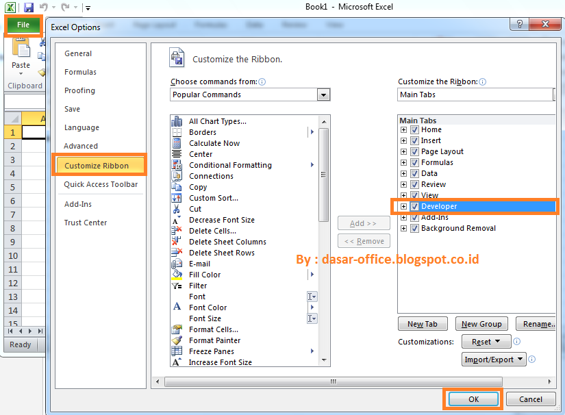 Cara Menampilkan/Memunculkan Tab Developer di Excel Compute Expert