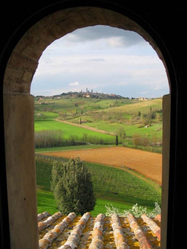 Window view, Tuscany, Italy photo