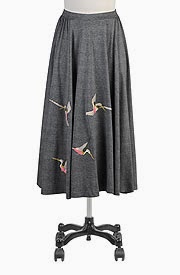 Hummingbirds cotton knit skirt