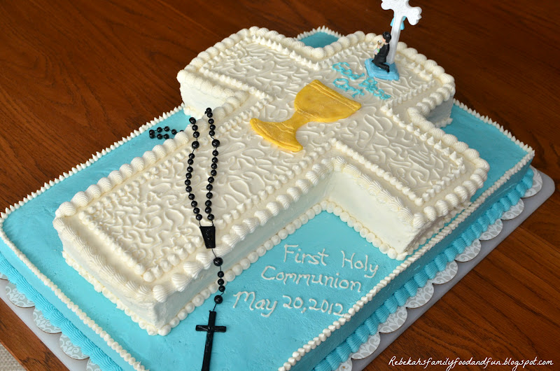 Family, Food, and Fun First Holy Communion Cross Cake