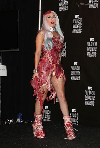 lady gaga meat dress