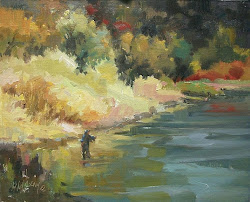 fishing fall fly painting fish oil paintings mary maxam abstract artist landscape