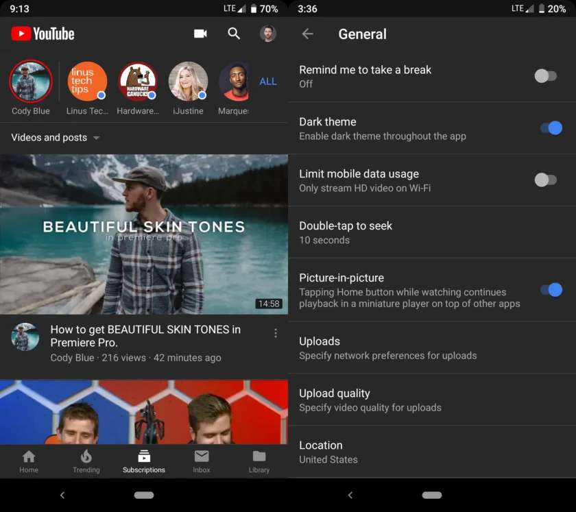 YouTube’s dark mode is finally making its way to Android