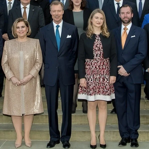 Grand Ducal Family; Grand Duke Henri, Grand Duchess Maria Teresa and Hereditary Grand Duke Guillaume and Hereditary Grand Duchess Stéphanie