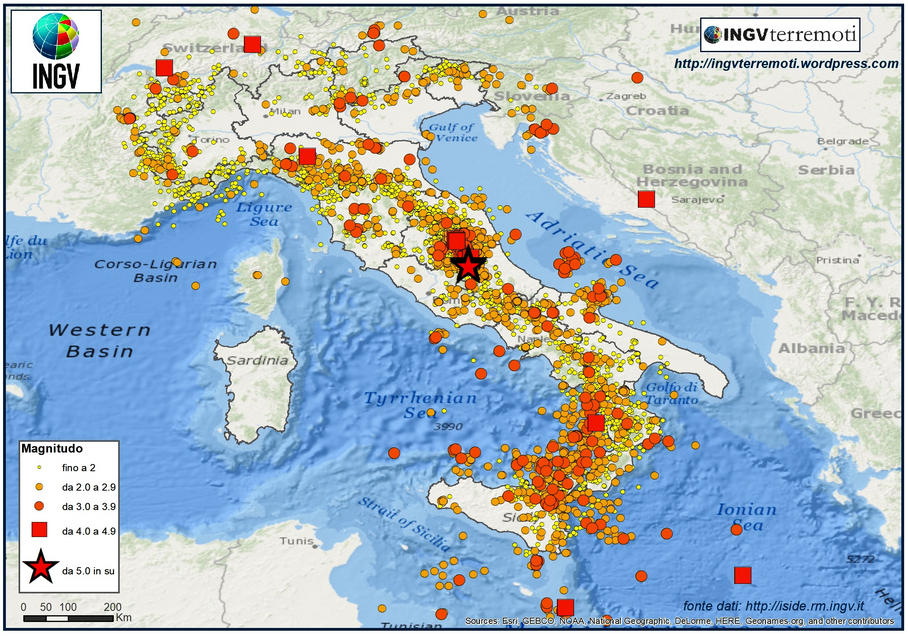 INGV racconta un anno di Terremoti in Italia in uno Speciale