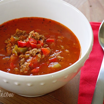 Stuffed Pepper Soup ~ Chopped, Cropped, and Clipped
