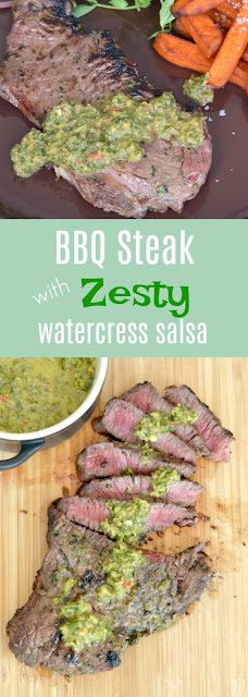 BBQ Steak with Zesty Watercress Salsa
