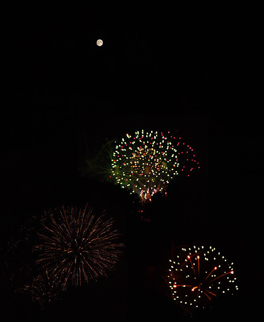 Fireworks at moony night