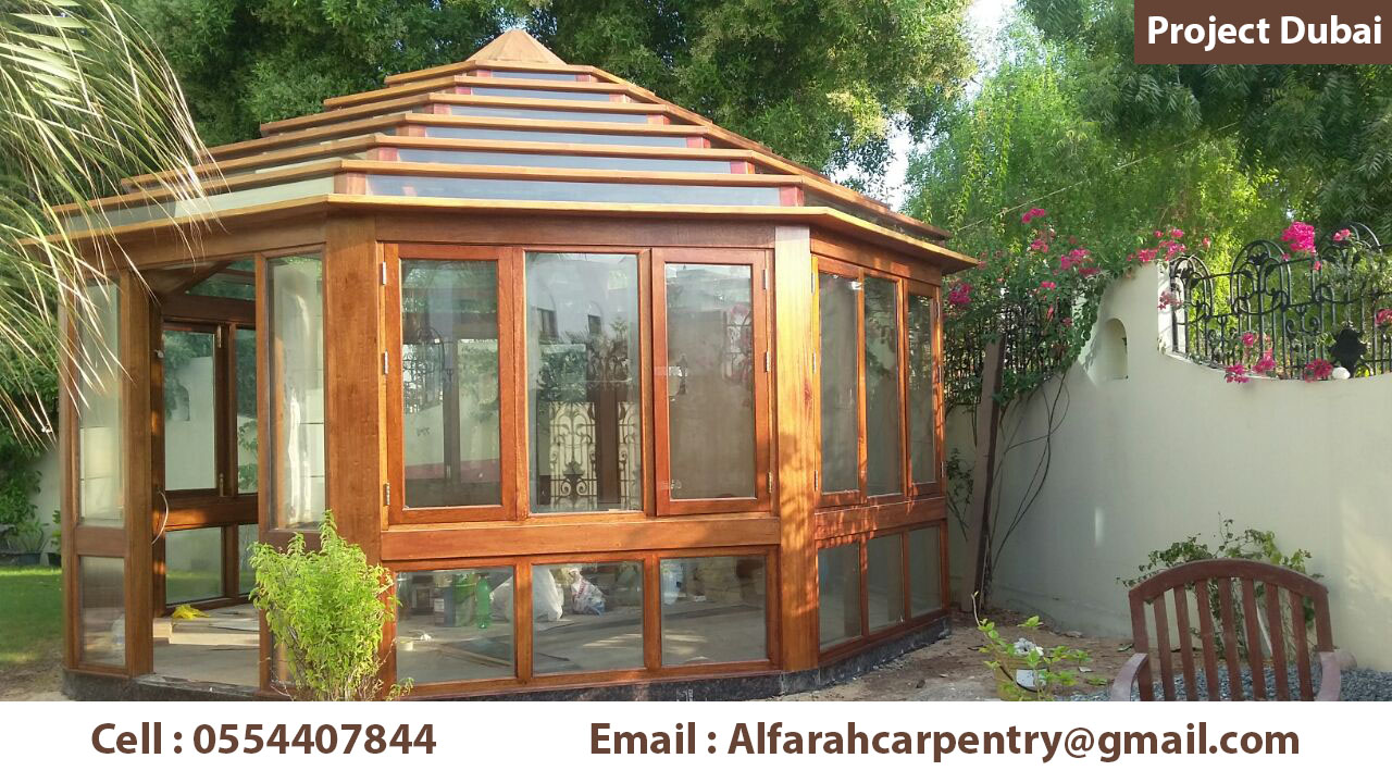 Wooden Roof Gazebo Project in Emirates Hills , Dubai