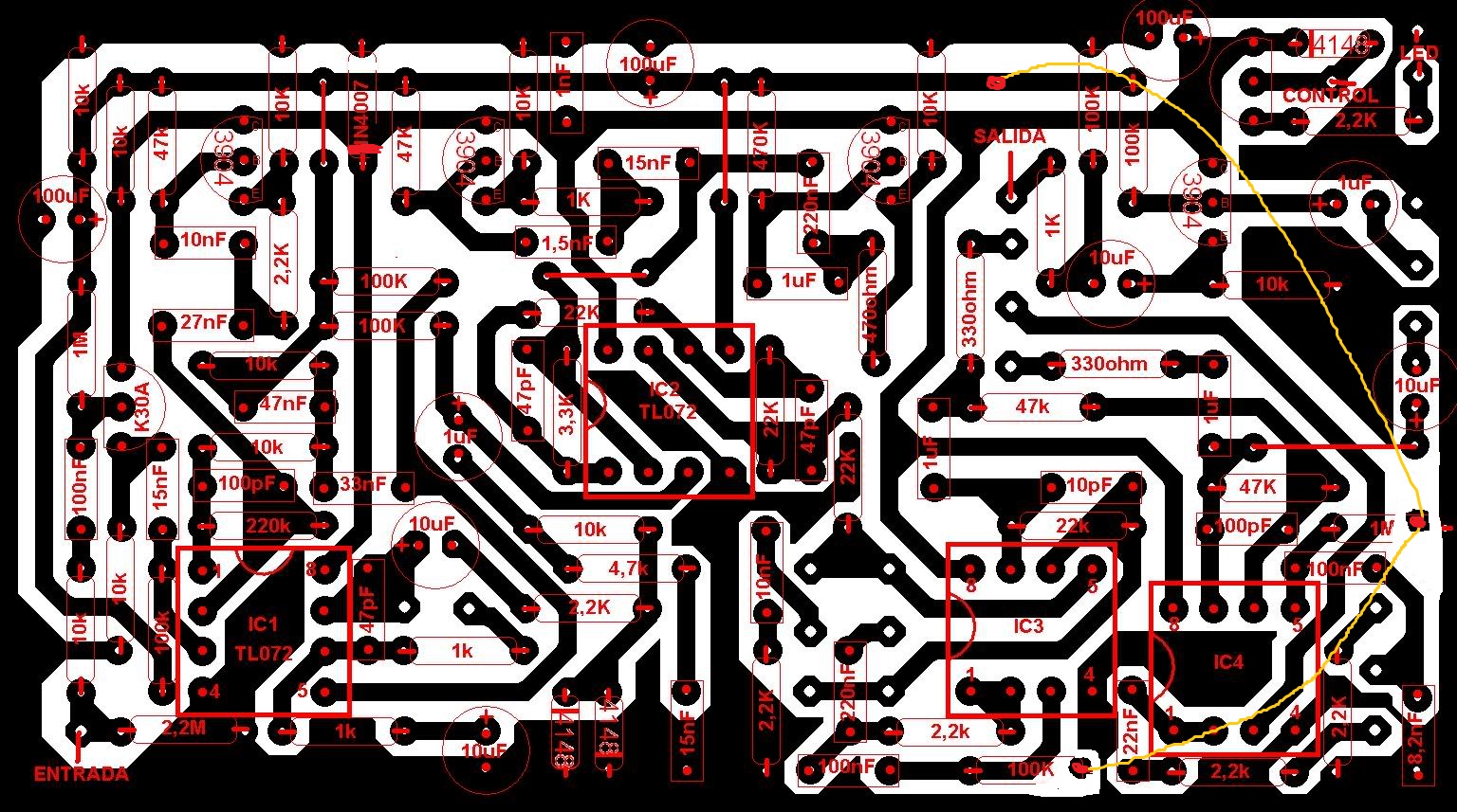 GUITAR EFFECT DIY MT2 PCB LAYOUT CLONE