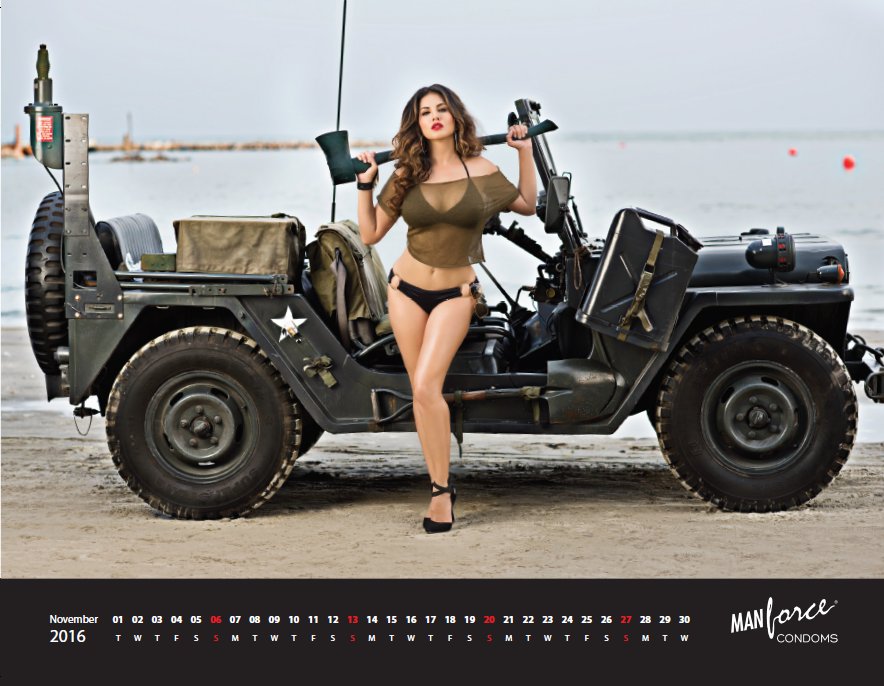 Sunny Leone Posing for Manforce Advertising